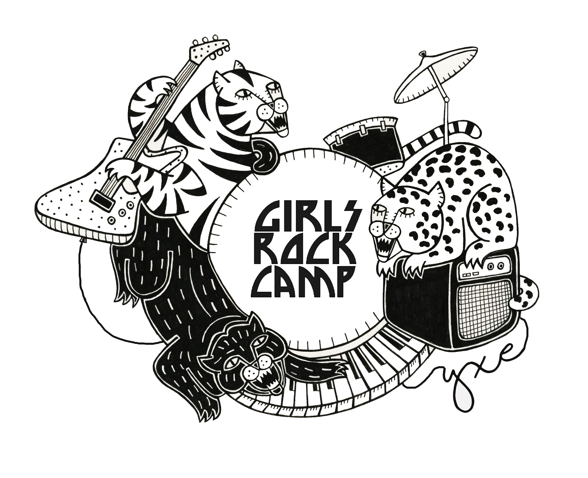 logo design, Girls Rock Camp, Saskatoon, 2016